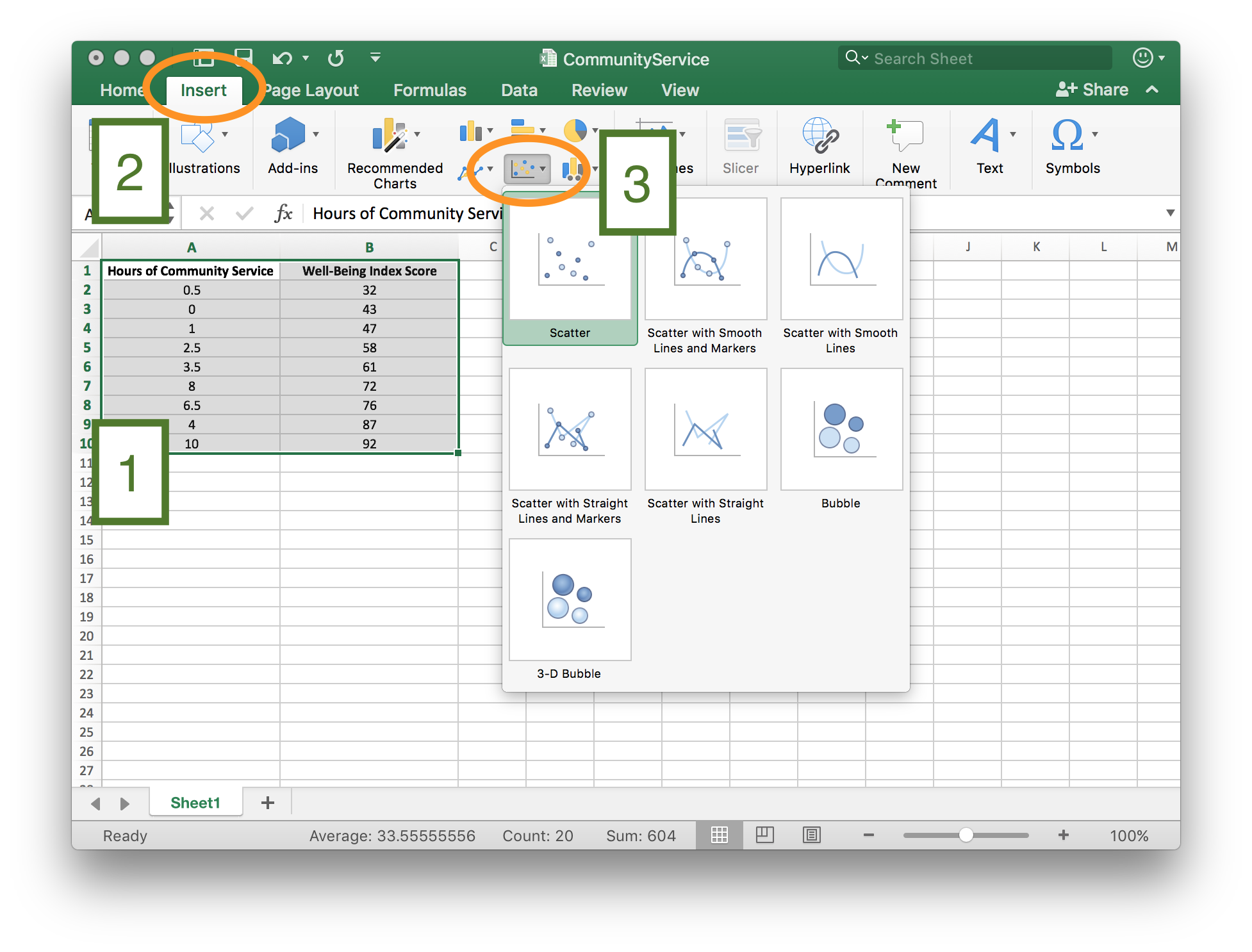 Spreadsheet example